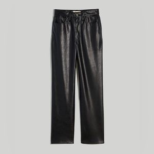 Madewell Perfect Vintage Straight Black Leather Pants Size 27 - Brand new w tags